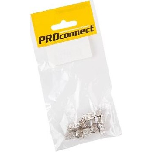 Разъем PROCONNECT (05-4005-4-9) РАЗЪЕМ АНТЕННЫЙ НА КАБЕЛЬ, ШТЕКЕР F ДЛЯ КАБЕЛЯ SAT (С РЕЗ УПЛ), (5ШТ.) (ПАКЕТ)