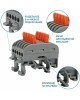 Клемма REXANT (07-5236-04) Клемма СМК 222-425D проходная 5-полюсная, с креплением на DIN-рейку (0,08-4 мм ), серая (4 шт./уп.)