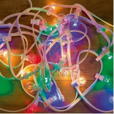Гирлянда NEON-NIGHT (331-309) LED GALAXY BULB STRING 10М, БЕЛЫЙ КАУЧУК, 30 ЛАМП*6 LED МУЛЬТИ, IP65