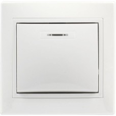 выключатель SMARTBUY (SBE-01w-10-SW1-1-c) Венера, 1-клавишный,белый