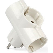 тройник SMARTBUY (SBE-16-A01-3z) 3 гнезда с заземлением круглый белый 16А 250В