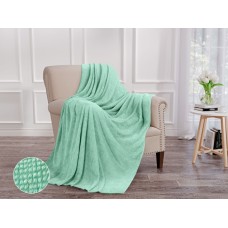 Плед ОРИОН НФ-00003252 Wellsoft luxe/Шахматка, мятный/Евро-мини