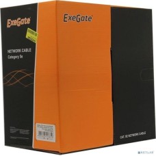 EXEGATE EX281819RUS Кабель UTP4-C5e-CCA-S24-OUT-PE-BK-305 UTP 4 пары кат.5e CCA, 24AWG, внешн., без троса, бухта 305м, черн., PE