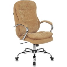 Кресло компьютерное БЮРОКРАТ Кресло руководителя T-9950SL Fabric горчичный Velvet 73 крестов. металл хром