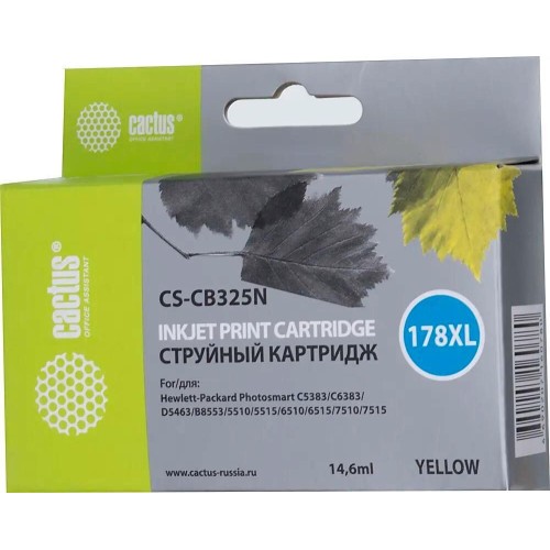 CACTUS Картридж CS-CB325N(CS-CB325), №178XL, желтый / CS-CB325N(CS-CB325)