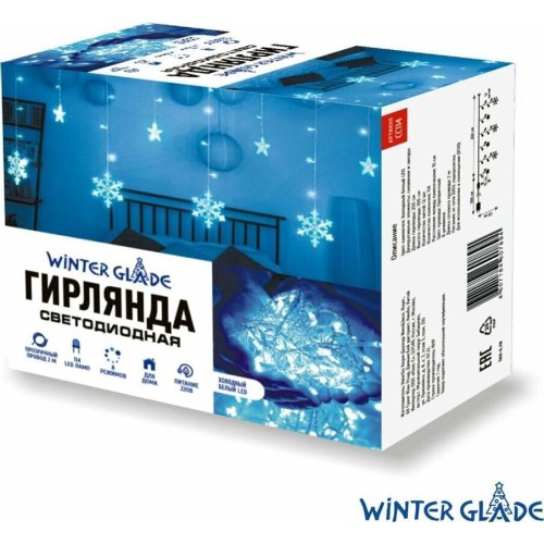 Электрическая гирлянда WINTER GLADE Электрическая гирлянда-занавес Winter Glade 126 ламп Холодный белый CC114 Электрическая гирлянда WINTER GLADE Электрическая гирлянда-занавес Winter Glade 126 ламп Холодный белый CC114