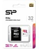 SILICON POWER Карта памяти microSDHC UHS-I U1 Elite 32 ГБ, 100 МБ/с, Class 10, SP032GBSTHBV1V20SP, 1 шт., переходник SD