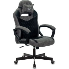Кресло БЮРОКРАТ Кресло игровое Zombie VIKING 6 KNIGHT Fabric серый/черный с подголов. крестовина металл