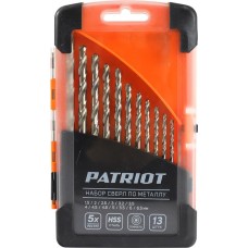 Набор сверел PATRIOT 815010104 по металл (1.5-6.5 мм, 13 шт.) Набор сверел