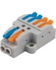 Клемма REXANT (07-5235-05) Клемма СМК 2х2 проходная разветвительная 2 полюса, с монтажной площадкой (1 ввод, 2 вывода на полюс), (5 шт./уп.)