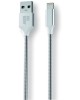 Дата-кабель Lightning AKSBERRY (6900288560019) X161 Spring Lightning 2.4A., 1м в металлической оплетке, серебристый