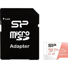 SILICON POWER Карта памяти microSDXC UHS-I U3 Superior 256 ГБ, 100 МБ/с, Class 10, SP256GBSTXDA2V20, 1 шт., без адаптера