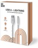 Дата-кабель Lightning AKSBERRY (6900288560019) X161 Spring Lightning 2.4A., 1м в металлической оплетке, серебристый