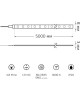 LAMPER Лента светодиодная 24В, SMD2835, 19,2Вт/м, 240 LED/м, 3000К, 15мм, 5м, IP20