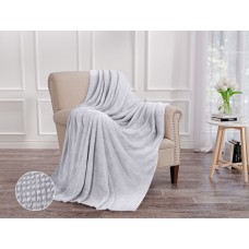 Плед ОРИОН НФ-00003254 Wellsoft luxe/Шахматка, серый/Евро-мини