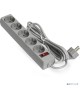EXEGATE EX285800RUS Удлинитель EC-5-5G (5 евророзетки с заземлением, 5м, защита от перегрузки, выключатель с подсветкой, серый)
