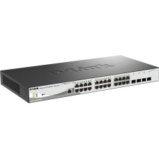 D-LINK Коммутатор DGS-1210-28P/ME/B2A (L2) 24x1Гбит/с 4xКомбо(1000BASE-T/SFP) 24PoE 193W настраиваемый