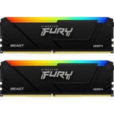 KINGSTON Память DDR4 2x16GB 3600MHz KF436C18BB2AK2/32 Fury Beast RGB RTL Gaming PC4-28800 CL18 DIMM 288-pin 1.35В dual rank с радиатором Ret