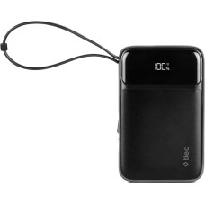 TTEC Внешний аккумулятор портативный ReCharger Pro LCD 10.000mAh PD 22.5W USB-A/USB-C with Lightning/USB-C Built-in Cable Powerbank со встроенным кабелем. Цвет: черный