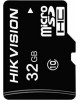 HIKVISION Карта памяти microSDHC UHS-I U1 32 ГБ, 92 МБ/с, Class 10, HS-TF-C1(STD)/32G/ZAZ01X00/OD, 1 шт., переходник без адаптера