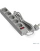 EXEGATE EX285800RUS Удлинитель EC-5-5G (5 евророзетки с заземлением, 5м, защита от перегрузки, выключатель с подсветкой, серый)