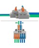 Клемма REXANT (07-5234-05) Клемма СМК 2х3 проходная разветвительная 2 полюса, с монтажной площадкой (1 ввод, 3 вывода на полюс), (5 шт./уп.)
