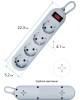 DEFENDER (99487) ES Lite 1.8 сет.фильтр 4роз - 1,8м - серый