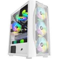 1STPLAYER Корпус FIREBASE X3-M White / mATX, TG 4x120mm LED fans inc. X3-M-WH-4F1-W