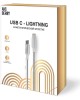 Дата-кабель USB C to Lightning AKSBERRY (6900288570018) X161 Spring USB C to Lightning 9V/3A, 27W 1м в металлической оплетке, серебристый