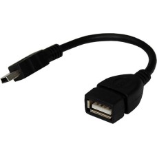 REXANT Кабель USB OTG mini USB – гн. USB-A, 2,4A, 0,15м, ПВХ, черный