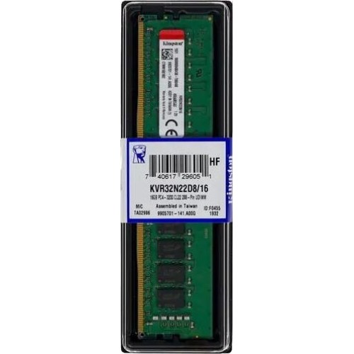 KINGSTON Память 16GB 3200MHz KVR32N22D8/16 VALUERAM RTL PC4-25600 CL22 DIMM 288-pin 1.2В dual rank Ret KINGSTON Память 16GB 3200MHz KVR32N22D8/16 VALUERAM RTL PC4-25600 CL22 DIMM 288-pin 1.2В dual rank Ret