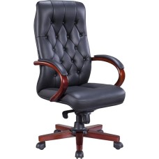 Кресло компьютерное EVERPROF Monaco Wood Кожа Черный