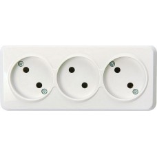 Розетка SMARTBUY (SBE-03w-10-S3-N) Юпитер, 3-местная, белый