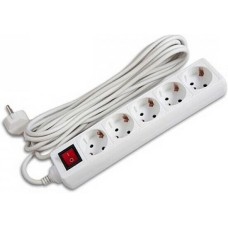 BURO Сетевой удлинитель BU-PS5.5/W, 5м, белый