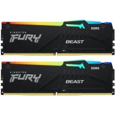 KINGSTON Память DDR5 2x32GB 5200MHz KF552C36BBEAK2-64 Fury Beast Expo RGB RTL Gaming PC5-41600 CL36 DIMM 288-pin 1.25В kit single rank с радиатором Ret