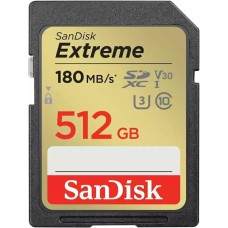 SANDISK Карта памяти SDXC UHS-I U3 Extreme 512 ГБ, 180 МБ/с, Class 10, SDSDXVV-512G-GNCIN, 1 шт