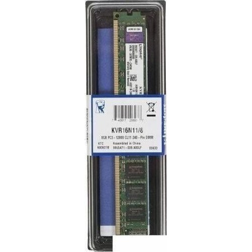 Память KINGSTON 8GB DDR3 1600MHz PC-12800 (KVR16N11/8) Память KINGSTON 8GB DDR3 1600MHz PC-12800 (KVR16N11/8)