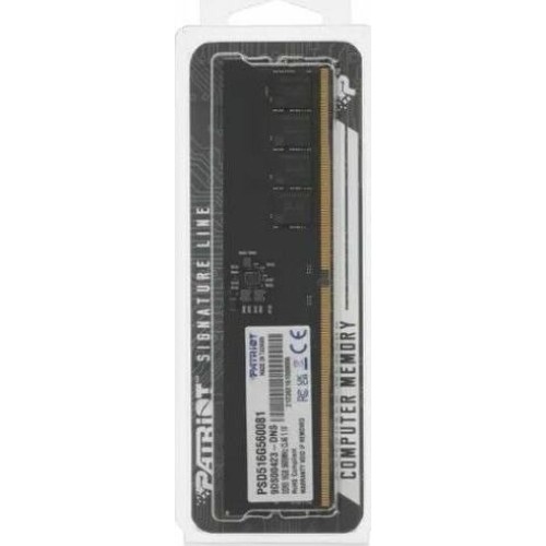 PATRIOT Память DDR5 16GB 5600MHz PSD516G560081 Signature RTL PC5-44800 CL46 DIMM 288-pin 1.1В single rank Ret PATRIOT Память DDR5 16GB 5600MHz PSD516G560081 Signature RTL PC5-44800 CL46 DIMM 288-pin 1.1В single rank Ret