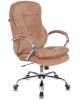 Кресло компьютерное БЮРОКРАТ Кресло руководителя T-9950SL Fabric светло-коричневый Velvet 90 крестов. металл хром