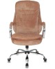 Кресло компьютерное БЮРОКРАТ Кресло руководителя T-9950SL Fabric светло-коричневый Velvet 90 крестов. металл хром
