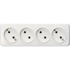 Розетка SMARTBUY (SBE-03w-10-S4-N) Юпитер, 4-местная, белый