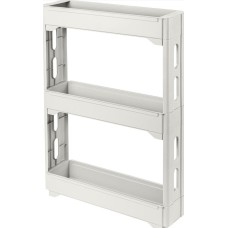 Этажерка KEEPLEX KL383812048 Этажерка Keeplex Regular на колесиках трехсекционная узкая 53,7х13,8х71 см белое облако