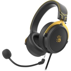A4TECH Наушники с микрофоном Bloody M590i желтый/серый 1м мониторные USB оголовье (M590I SPORTS LIME)