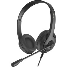 A4TECH Гарнитура Fstyler FH100U, для компьютера, накладные, проводные, черный [fh100u (stone black)]