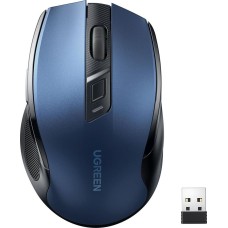 UGREEN Мышка компьютерная беспроводная MU006 (15064) Ergonomic Wireless Mouse 2.4G 4000DPI Silence Design. Цвет: синий