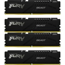 KINGSTON Память DDR5 4x16GB 5200MHz KF552C40BBK4-64 Fury Beast Black RTL Gaming PC5-41600 CL40 DIMM 288-pin 1.25В kit single rank с радиатором Ret