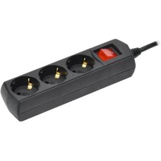 IEK Сетевой удлинитель У03В 5м (3 розетки) черный (пакет ПЭ)