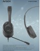 A4TECH Гарнитура Fstyler FH100U, для компьютера, накладные, проводные, черный [fh100u (stone black)]