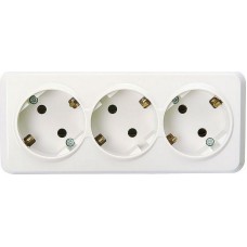 Розетка SMARTBUY (SBE-03w-16-S3-Z) Юпитер, 3-местная, белый