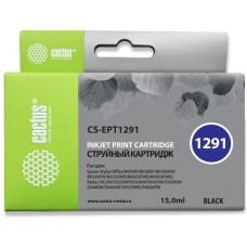 CACTUS Картридж струйный CS-EPT1291 T1291 черный (15мл) для Epson Stylus Office B42/BX305/BX305F/BX320/BX525/BX625/SX420/SX425/SX525/SX620